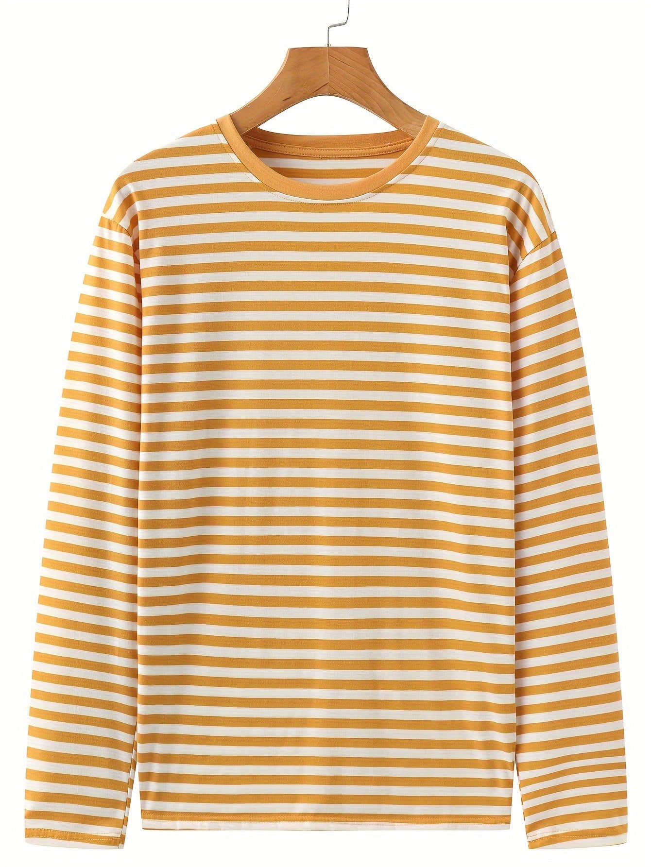 Gestreiftes Langarmshirt Rundhals Casual Blau Weiß