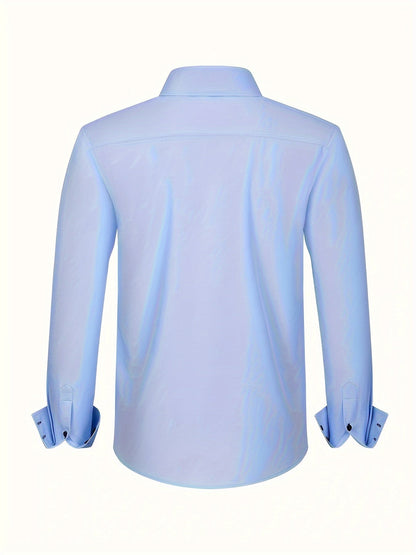 Męska koszula biznesowa casual z długim rękawem nowoczesny elegancki design