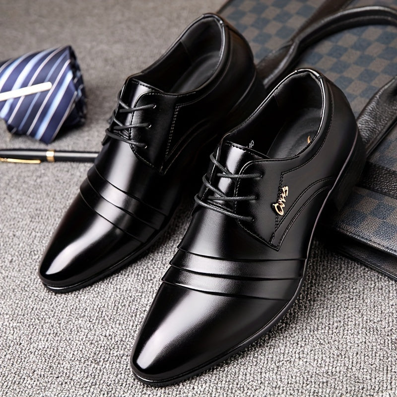 Elegante Herren Business-Schnürschuhe – Klassische spitze Form für Büro & besondere Anlässe