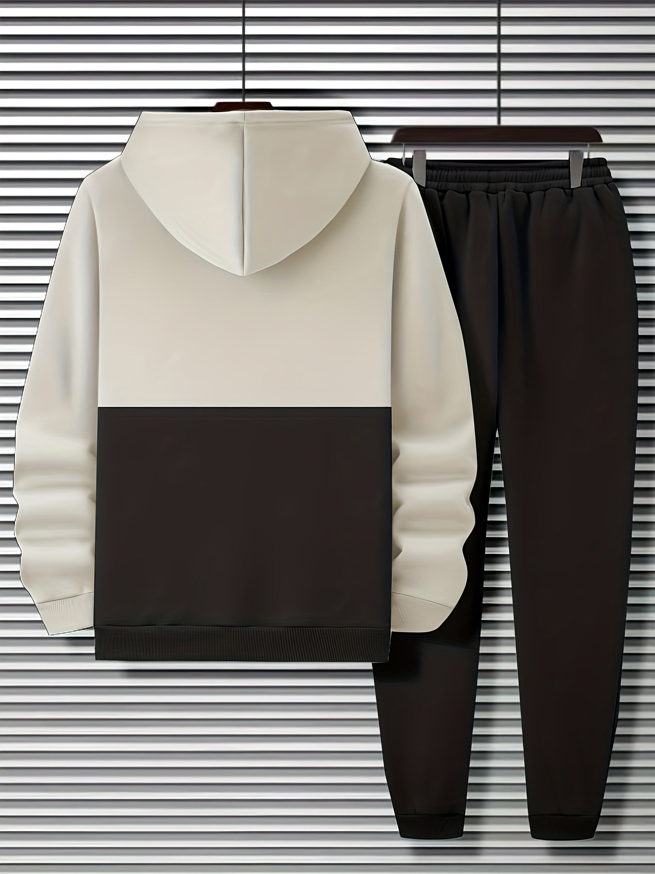 Herren Zweiteiler Trainingsanzug Hoodie & Jogginghose mit Streifenmuster