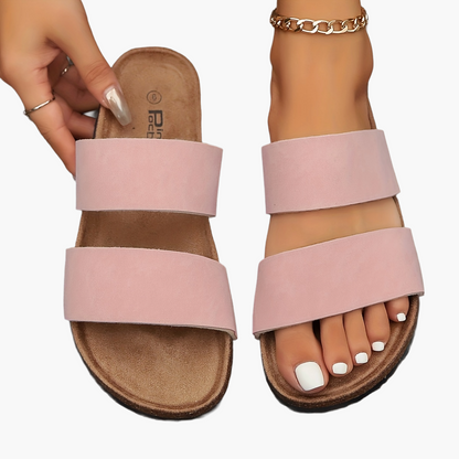 Sandales confort pour femmes à double bride – Mules d'été confortables pour loisirs et quotidien