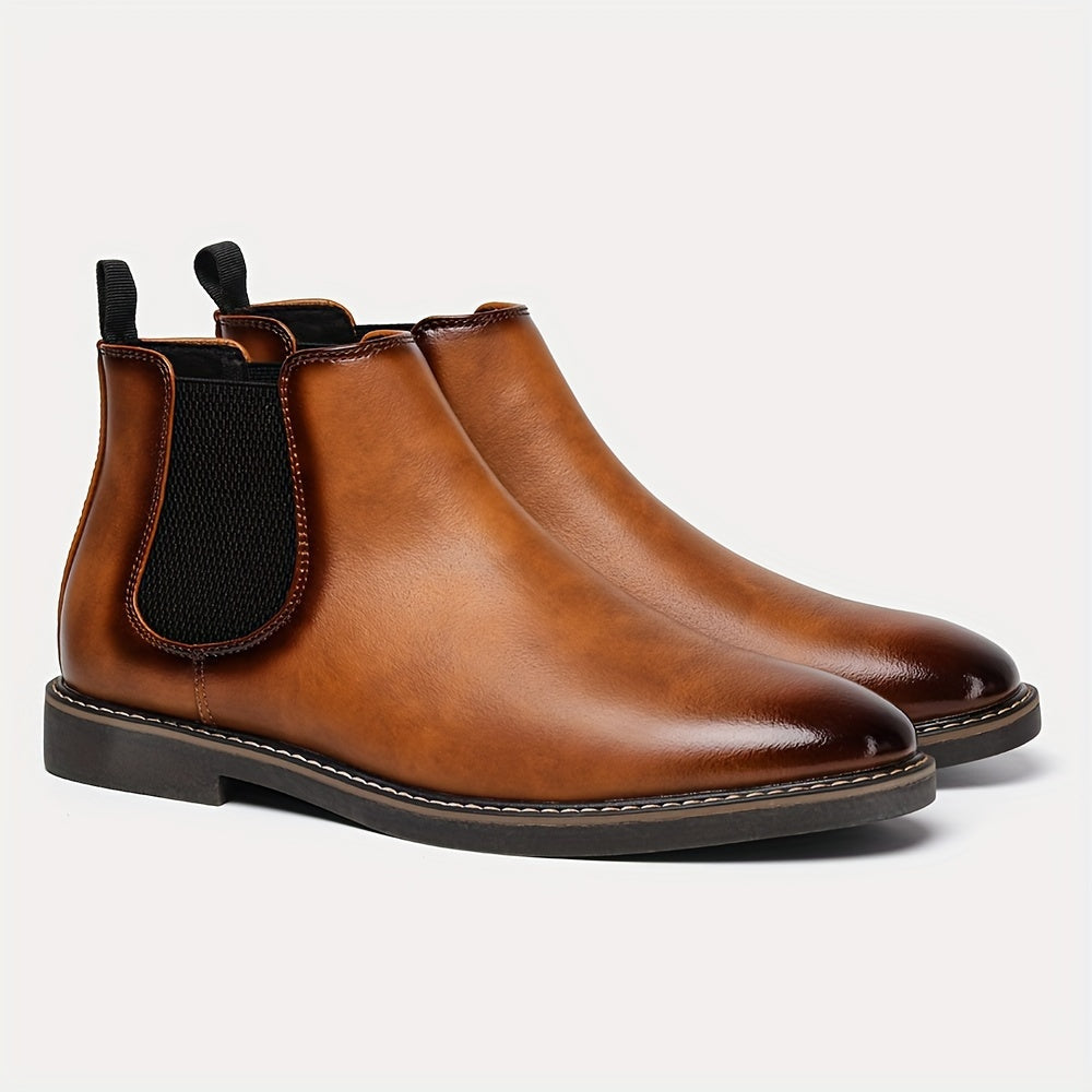Herren Chelsea Boots Dunkelbraun mit Elastikeinsatz