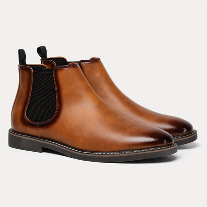 Herren Chelsea Boots Dunkelbraun mit Elastikeinsatz