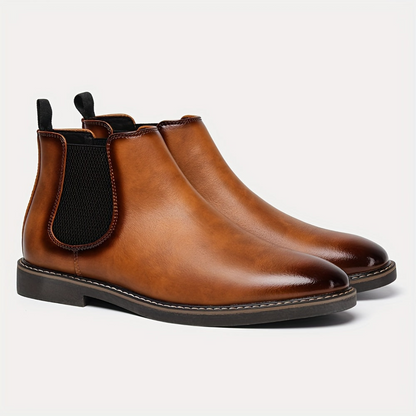 Herren Chelsea Boots Dunkelbraun mit Elastikeinsatz