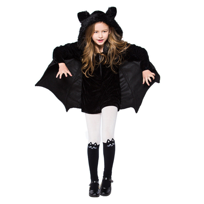 Costume Halloween enfant chauve-souris – Déguisement unisexe pour fêtes d’Halloween & porte-à-porte