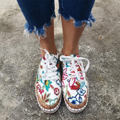 Sneaker da donna con motivo floreale – Scarpe alla moda per tempo libero, quotidiano e passeggiate