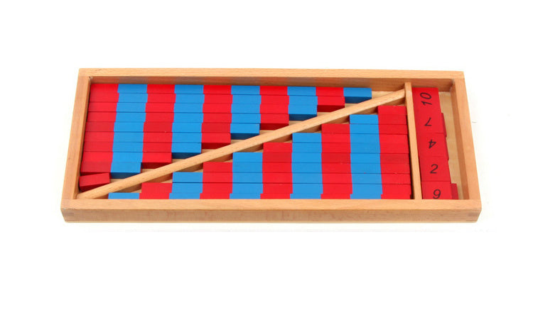 Montessori regnestaver treleketøy for barn – tidlig matematikkopplæring, pedagogisk læringsmateriale, nøytralt