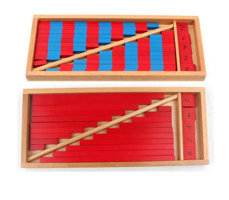 Montessori regnestaver treleketøy for barn – tidlig matematikkopplæring, pedagogisk læringsmateriale, nøytralt