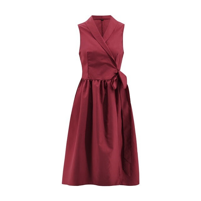 Jean – Robe midi décontractée sans manches avec ceinture