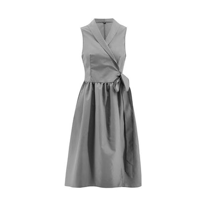 Jean – Robe midi décontractée sans manches avec ceinture