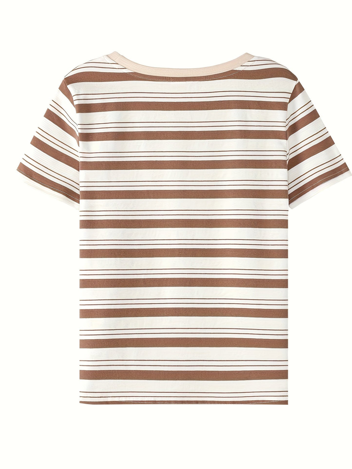 Dame T-shirt med maritime striber – kortærmet, afslappet, alsidig til hverdag og fritid
