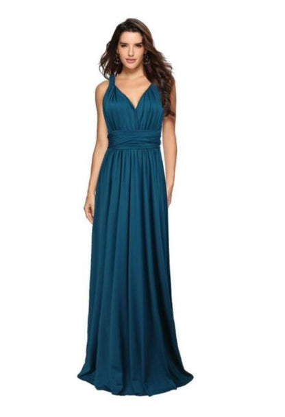 Abito lungo da donna con design schiena scoperta – Abito da sera elegante, versatile, da festa