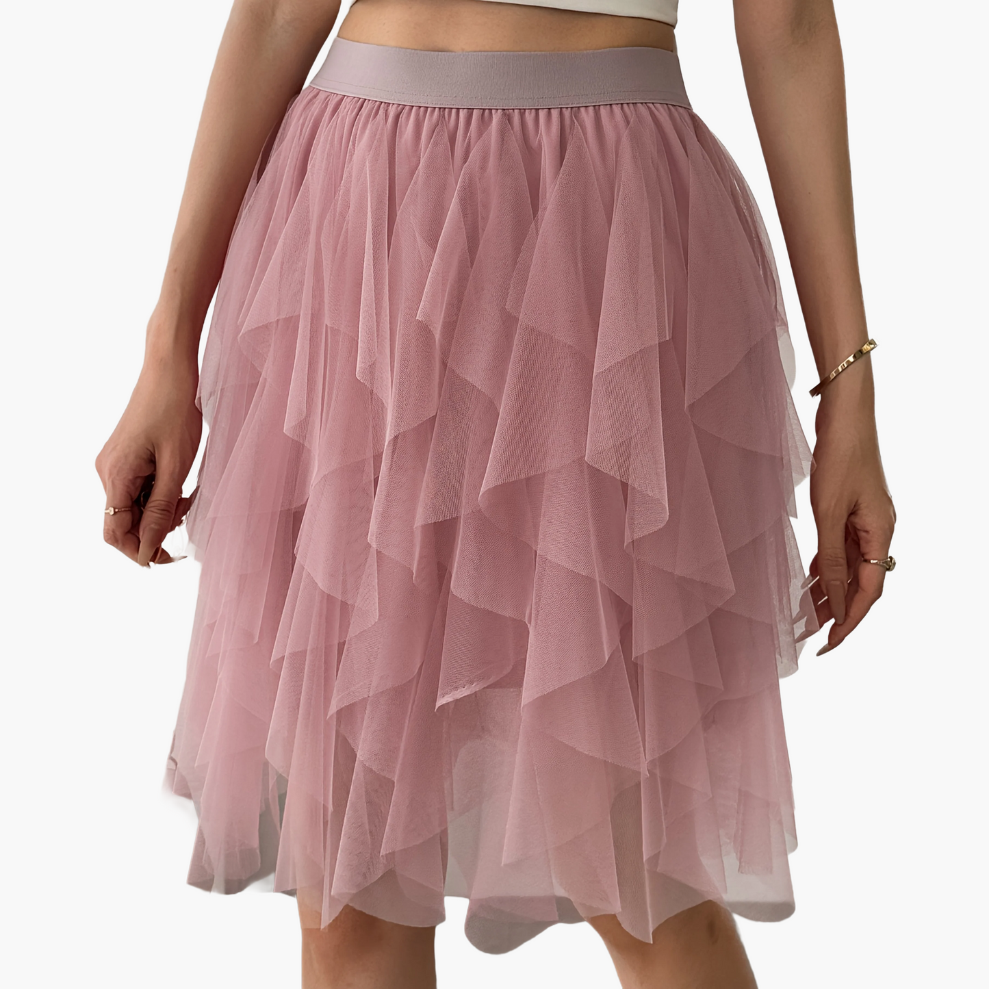 Damen Tüllrock Kurz Mehrlagig Flatternd Eleganter Stil – Perfekt für Party und Alltag