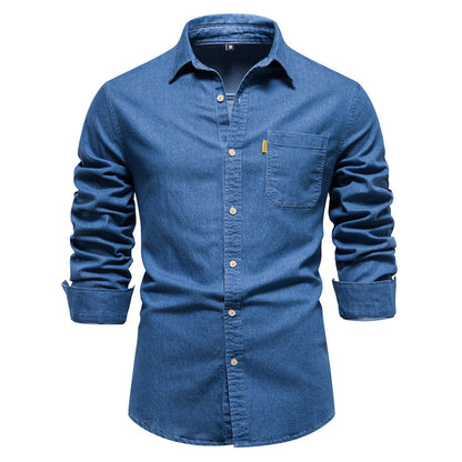 Keith – Mote avslappet denimskjorte uten stryking
