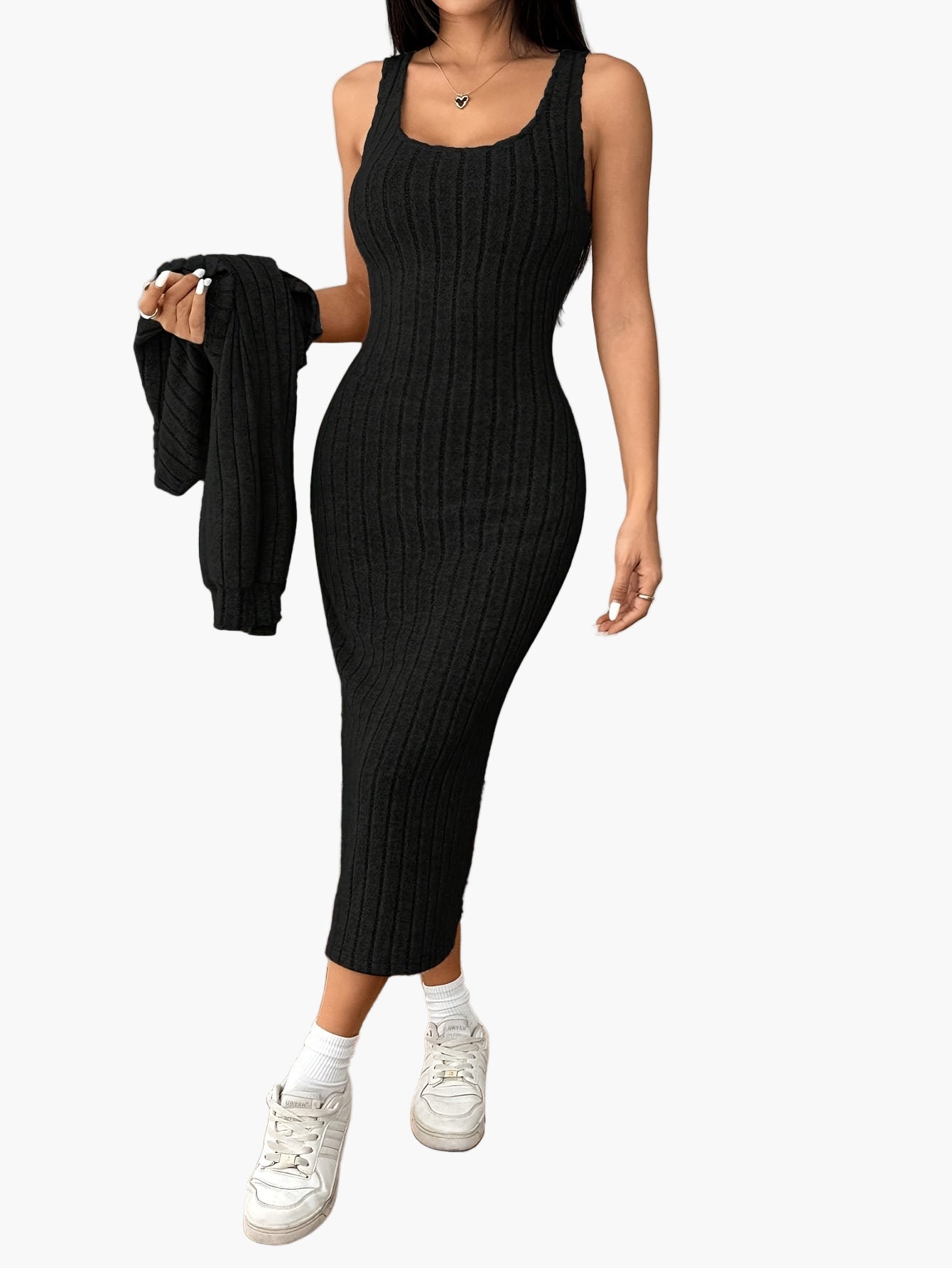 Set Completo Donna in Maglia – Elegante Motivo a Costine, Ideale per Quotidiano & Ufficio