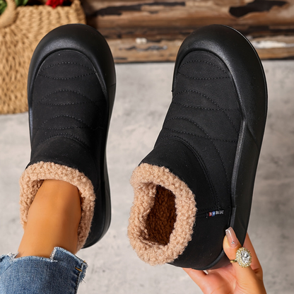 Gefütterte Stiefeletten Damen Winterstiefel Warm Komfortabel mit Profilsohle Grau