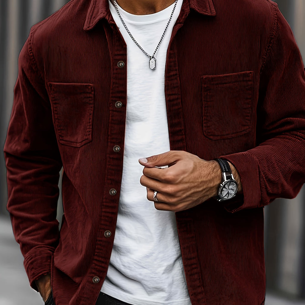 Bryce | Overshirt met lange mouwen, zakken en knopen voor heren