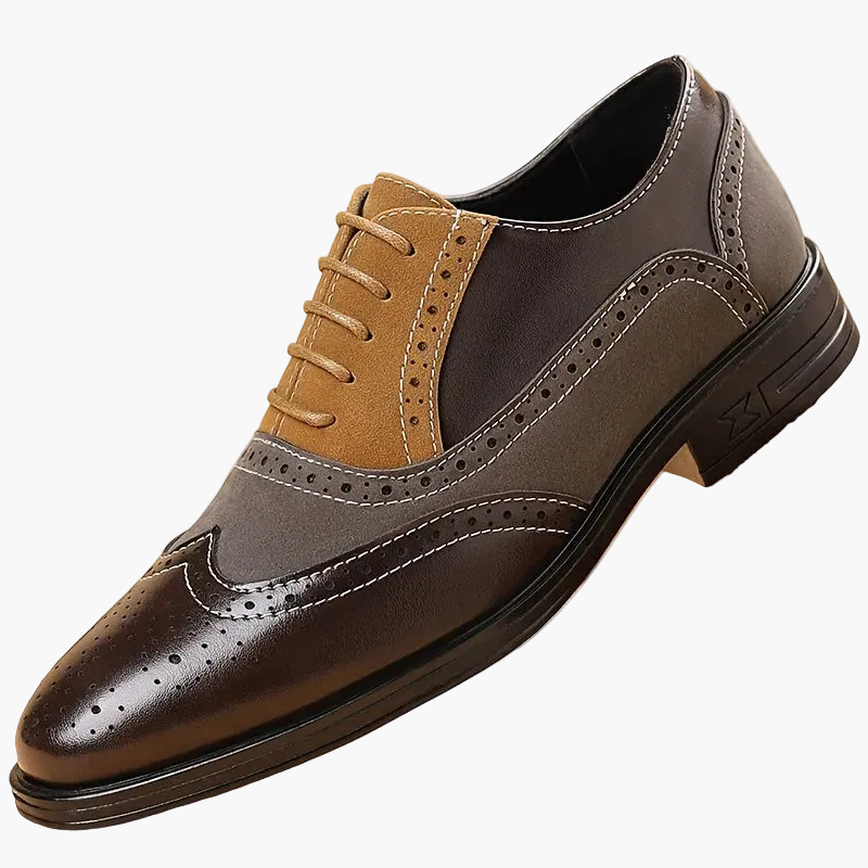 Herren Business Freizeitschuhe Klassische Brogue-Schnürschuhe für Alltag und Büro
