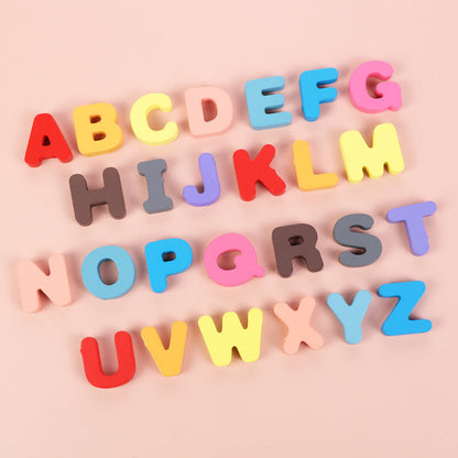 Kinder educatief speelgoed houten puzzel alfabet, cijfers & vormen – Pedagogisch stekspel voor jongens en meisjes