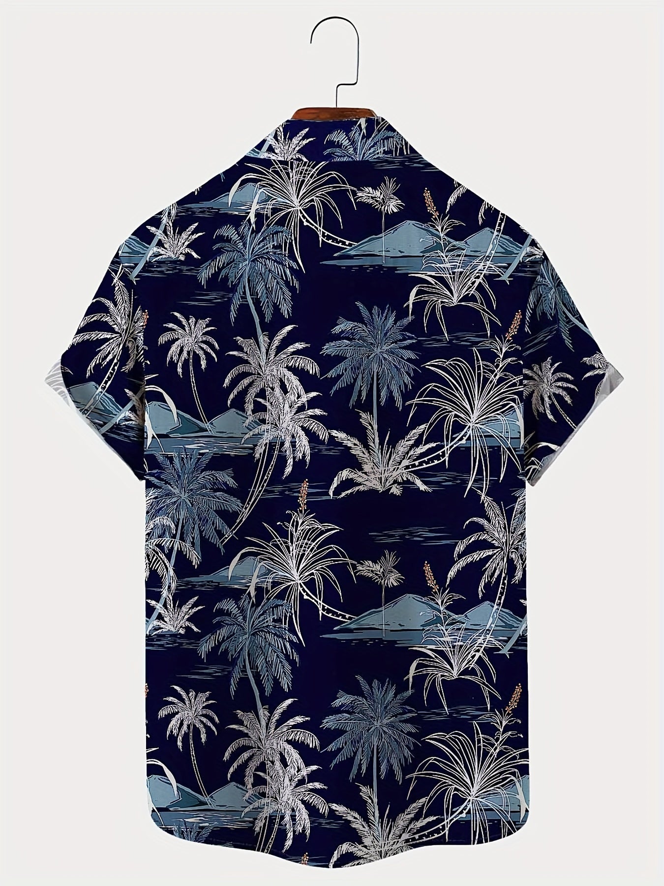 Camicia uomo a maniche corte con stampa tropicale di palme – Camicia estiva perfetta per vacanze e spiaggia