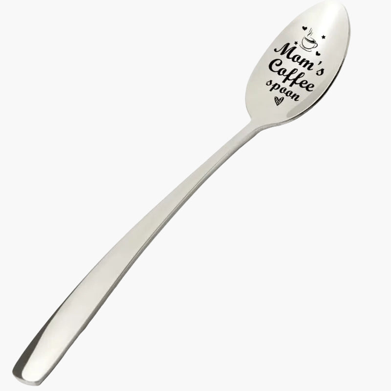 Cuillère à café personnalisée pour femmes – Cadeau pour maman, gravée avec « Cuillère à café de maman », accessoire élégant pour le petit-déjeuner et le plaisir