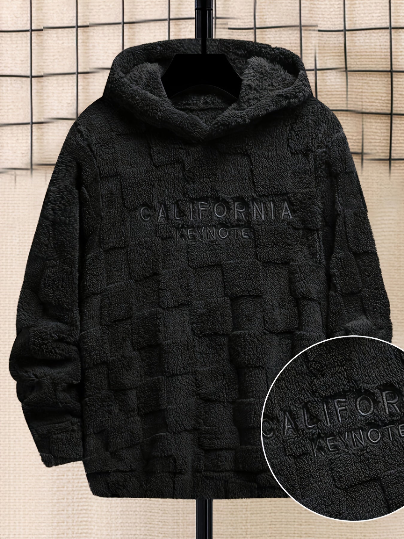 Kuscheliger Hoodie mit Karomuster und Stickerei, mit Kapuze