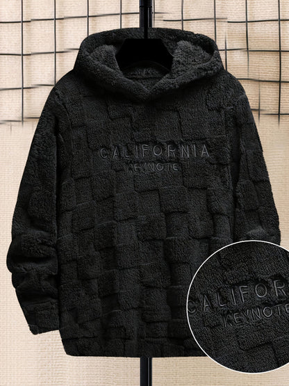 Kuscheliger Hoodie mit Karomuster und Stickerei, mit Kapuze