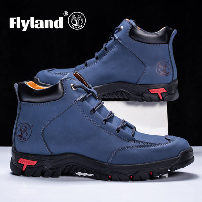 Herren Outdoor Stiefel Halbhoch mit Schnürung Blau