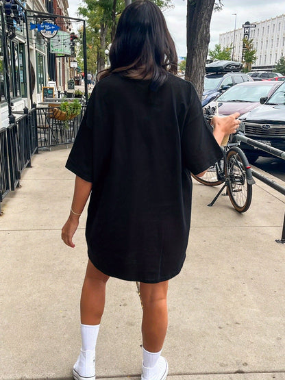 Damen Oversize T-Shirt Kleid mit Brooklyn New York Print – Casual Streetwear für Sommer