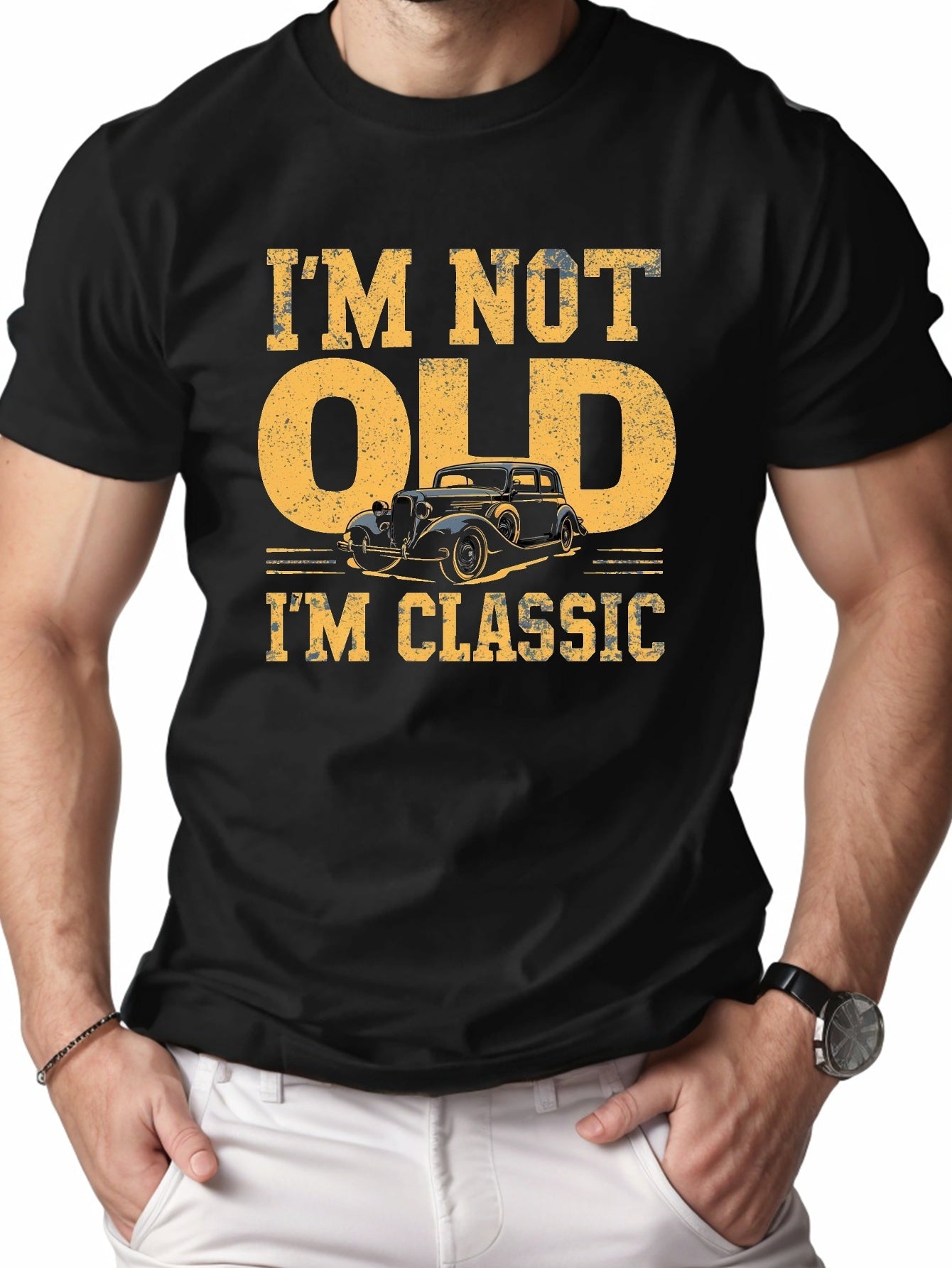 Maglietta Uomo Stile Vintage – Non sono vecchio, sono classico – Regalo divertente per appassionati di auto