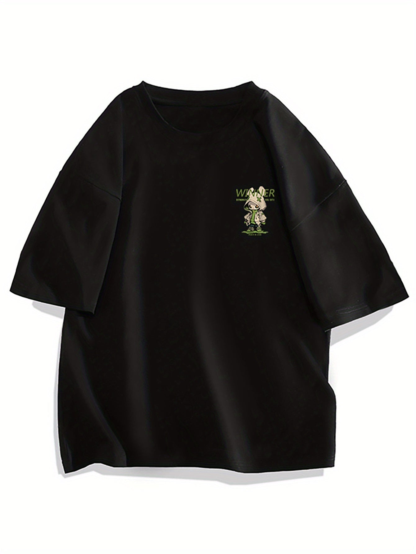 Herren Oversize Streetwear T-shirt med tecknad grafik och urban tryck – trendig fritidströja