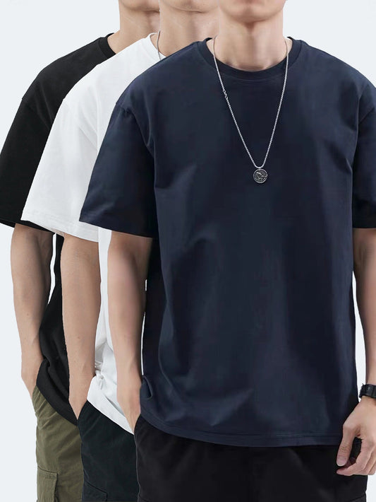 Heren Basic Oversize T-shirt, Casual Streetwearstijl, Ideaal voor dagelijks gebruik en vrije tijd