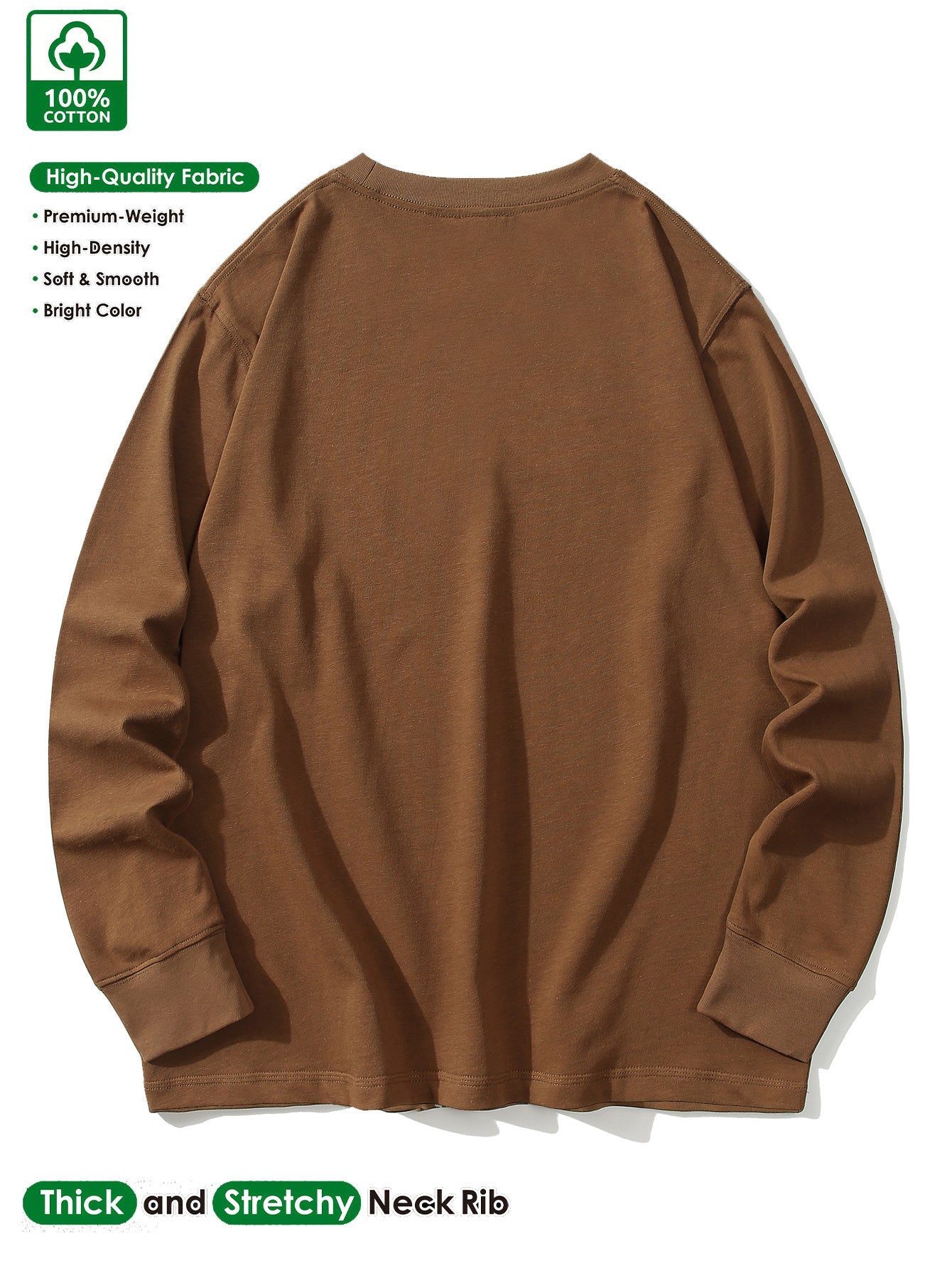 Maglia unisex a maniche lunghe, girocollo, casual