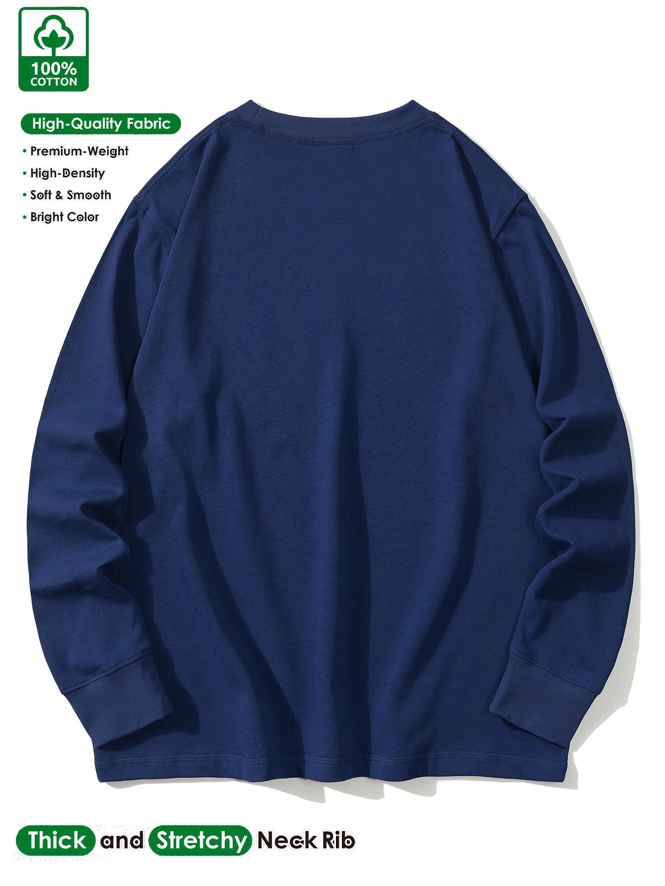 Maglia unisex a maniche lunghe, girocollo, casual