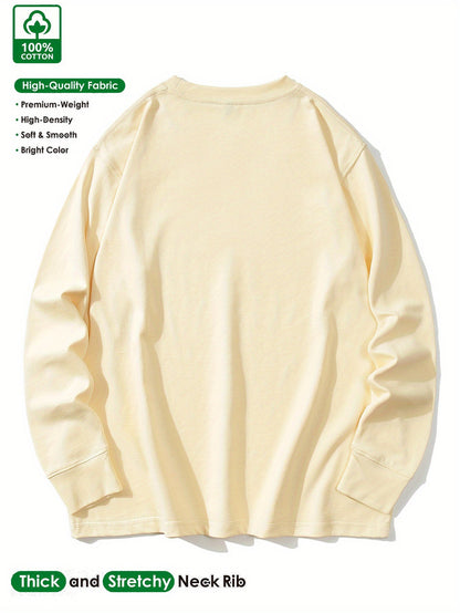 Maglia unisex a maniche lunghe, girocollo, casual