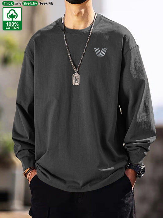 Unisex Langarmshirt Rundhals Casual Oberteil