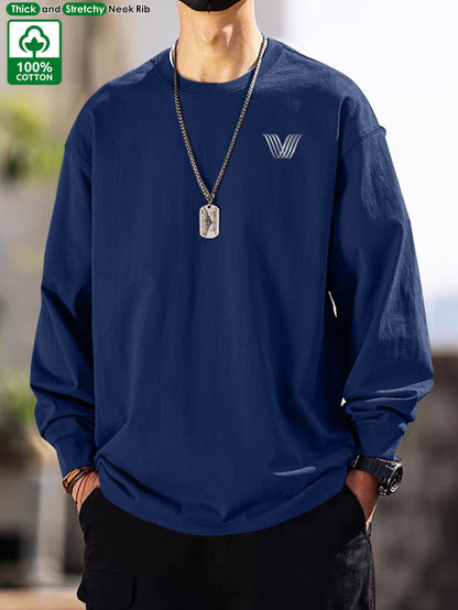 Maglia unisex a maniche lunghe, girocollo, casual