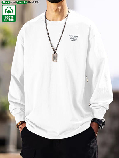 Maglia unisex a maniche lunghe, girocollo, casual