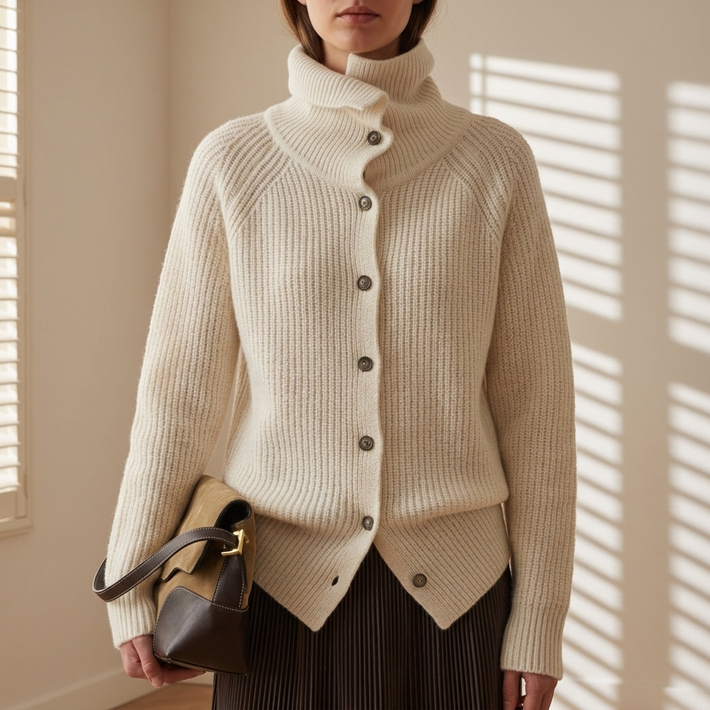 Vest voor dames met lange mouwen en knopen