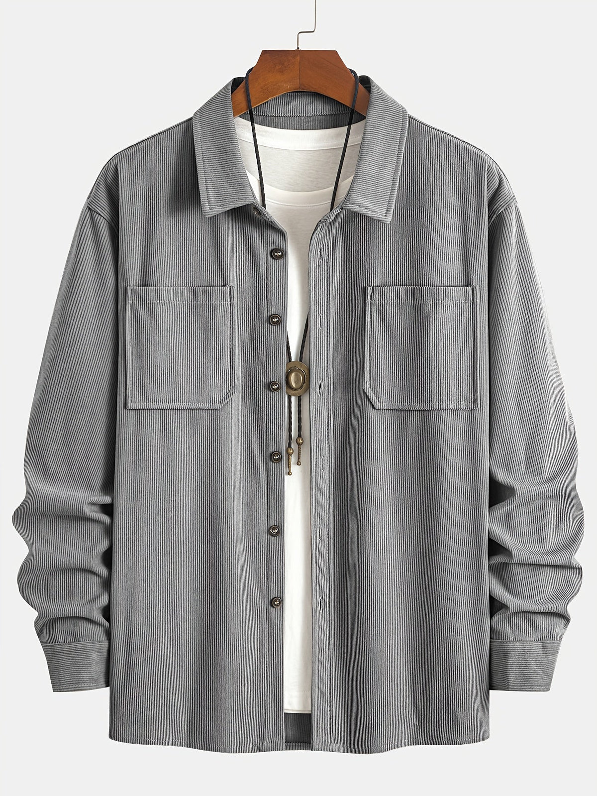 Bryce | Overshirt met lange mouwen, zakken en knopen voor heren