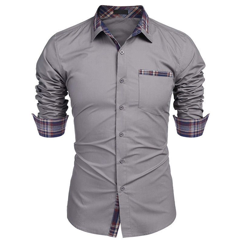 Herre slim fit fritidsskjorte med tern – Stilfuld langærmet business & casual skjorte