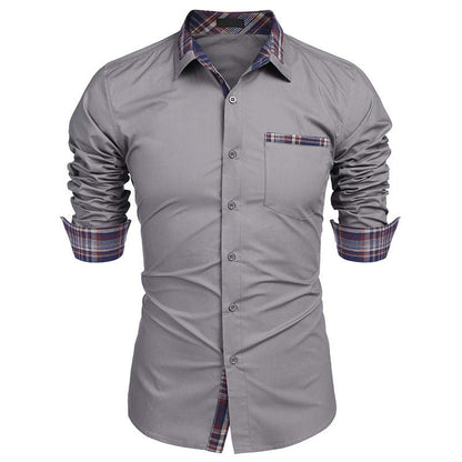 Herre slim fit fritidsskjorte med tern – Stilfuld langærmet business & casual skjorte