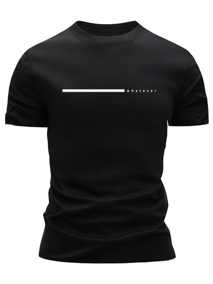 Herr T-shirt med modern minimaltryck - Casual streetwear för vardag och fritid