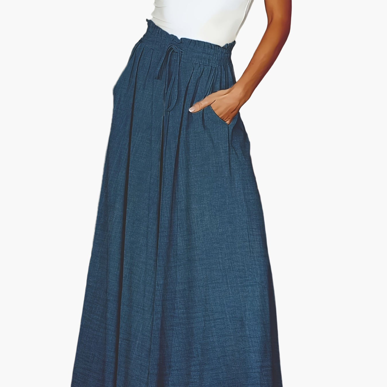 Dames maxirok met hoge taille en wijde pijpen – Elegante vrijetijdsstijl voor lente en zomer