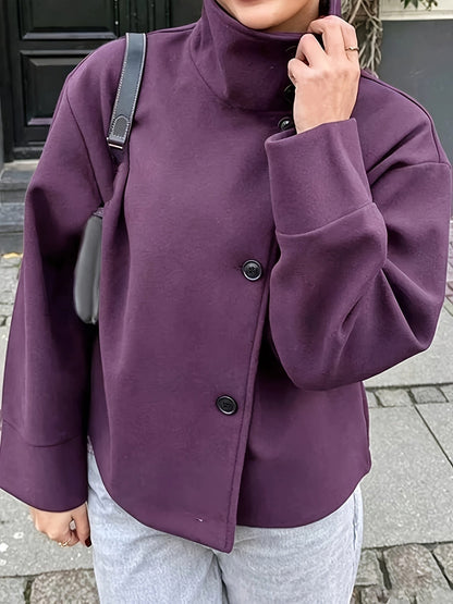 Damen Kurzjacke mit Stehkragen und Knöpfen