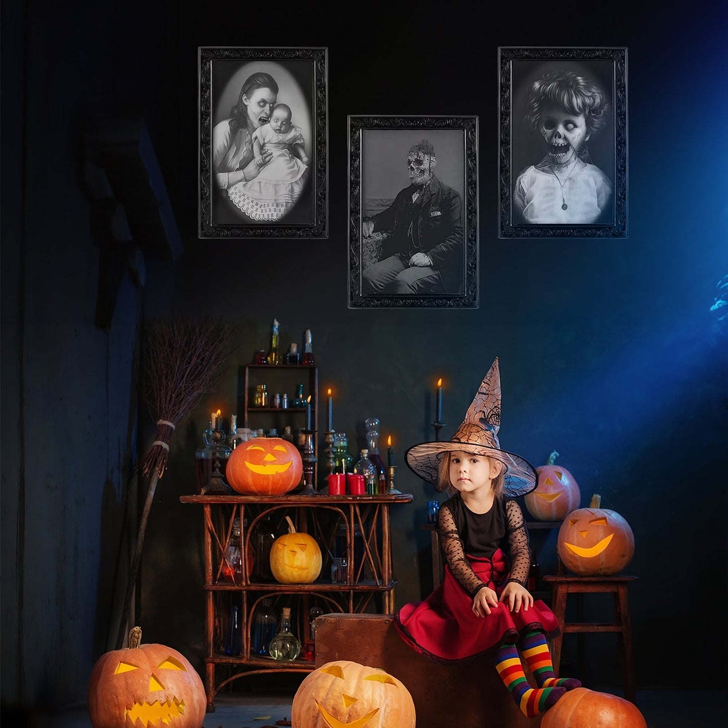 Halloween Lenticulair Fotolijst Set – Griezelige Veranderende Portretten voor Decoratie & Spooksfeer
