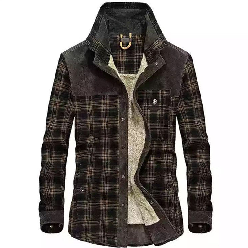 Geruit overshirt voor heren met knopen en zakken