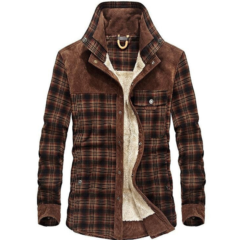 Geruit overshirt voor heren met knopen en zakken