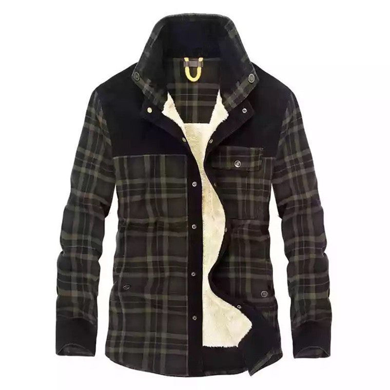 Geruit overshirt voor heren met knopen en zakken