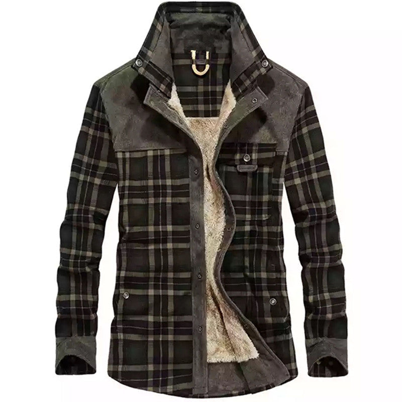 Geruit overshirt voor heren met knopen en zakken